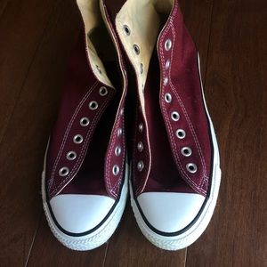 High-Top Maroon Converse, does not come with laces